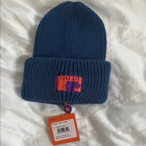 Gallo - Italian Made Blue Knit Beanie with Folded Cuff
